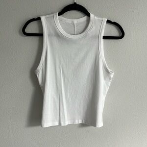 Lululemon cropped cotton tank, white, size 4